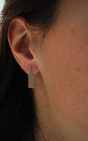 Pendientes de plata rectangulares minimalistas