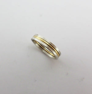 Anillo de plata esterlina y oro