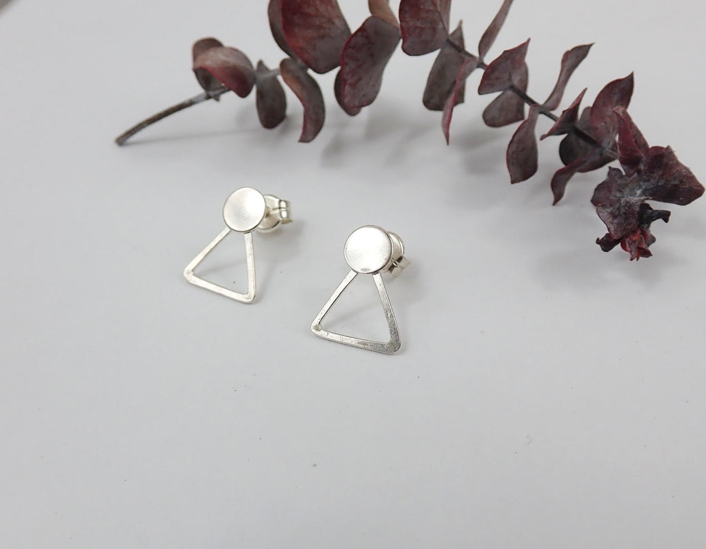 Pendientes de plata triangulares